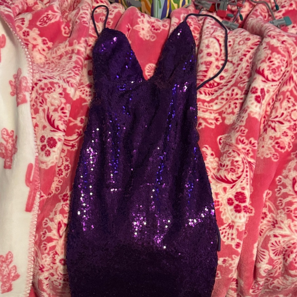 Lucy in the Sky Purple Sequin Mini Dress